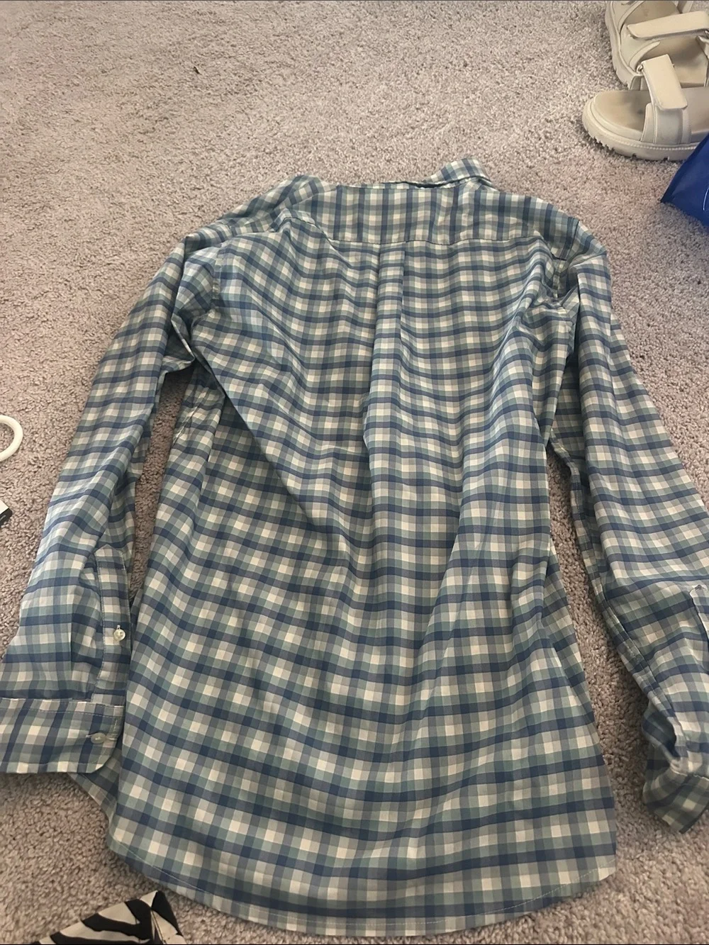 Vineyard Vines Blue & White Plaid Cotton Button-Down